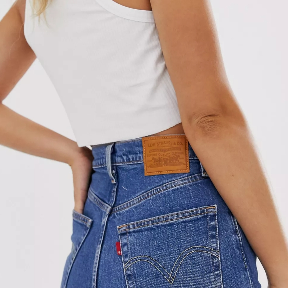 Levi's Blue Ribcage Straight Ankle Jeans